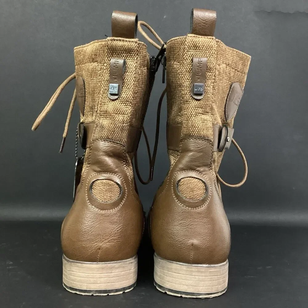 J75 Deploy Tactical Combat Jump Boots Men 10 Brown Cap Toe Military Lightweight